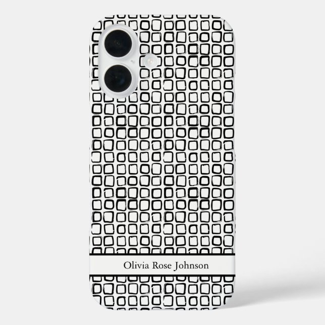 Elegant Hand-Drawn Squares Case-Mate iPhone Case (Back)