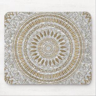 Elegant hand drawn tribal mandala design mouse pad