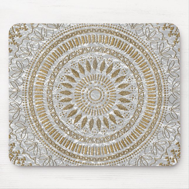 Elegant hand drawn tribal mandala design mouse pad (Front)