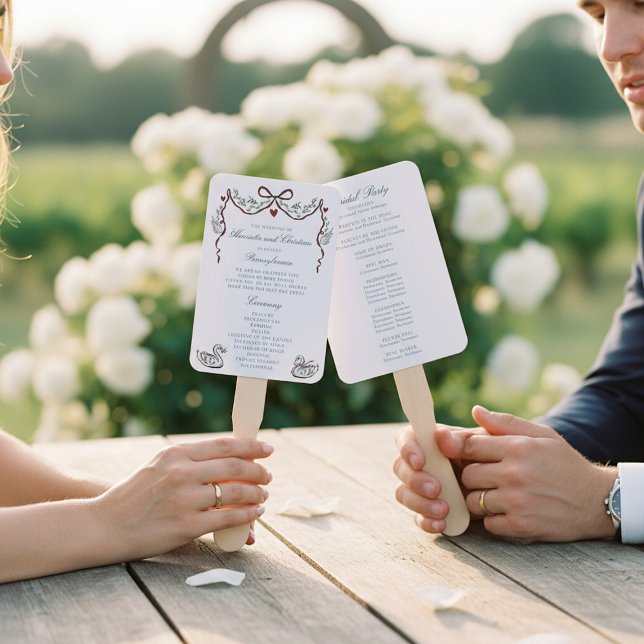 Elegant hand drawn  Wedding Ceremony Program Fans (Creator Uploaded)