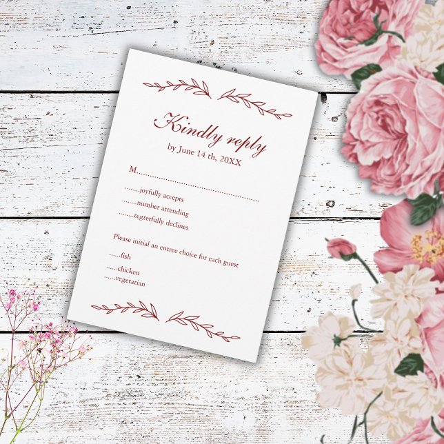 Elegant Hand Drawn Wedding RSVP Card (Creator Uploaded)