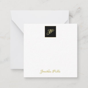 Elegant Hand Gold Text Monogram Personalised Card