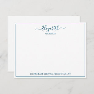 Elegant Hand Lettered Blue Name Address Card