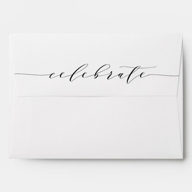 Elegant Hand-Lettered Celebrate | Envelope (Back (Top Flap))