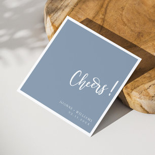Elegant Hand-Lettered Cheers Wedding Napkins