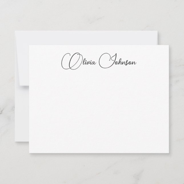 Elegant Hand Lettered Script Note Card (Front)