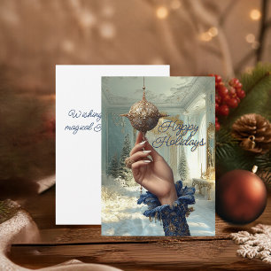 Elegant Hand & Ornament Holiday Card