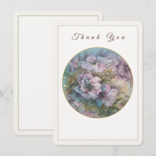 Elegant Hand-Painted Floral Thank You Card