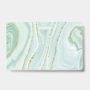 elegant hand painted liquid marble design with gli ID badge