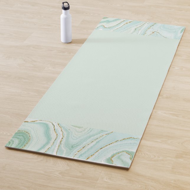 elegant hand painted liquid marble design with gli yoga mat (In Situ)