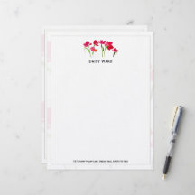 Elegant Hand-Painted Watercolor Floral Letterhead