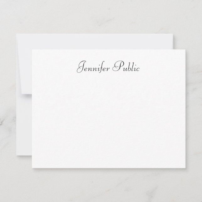Elegant Hand Script Name Text Minimalist Design Card (Front)