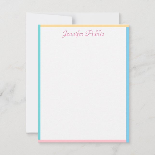 Elegant Hand Script Personalised Colourful Templat Card (Front)
