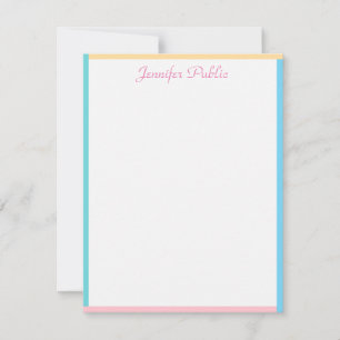 Elegant Hand Script Personalised Colourful Templat Card