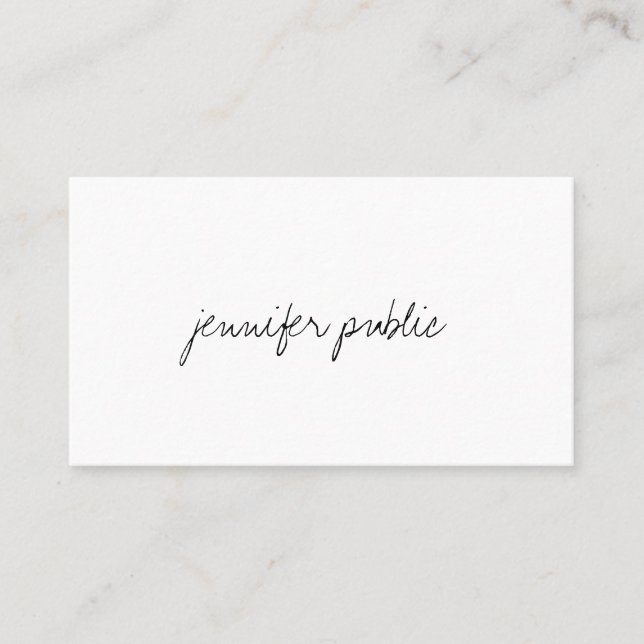 Elegant Hand Script Professional Simple Modern Business Card (Front)