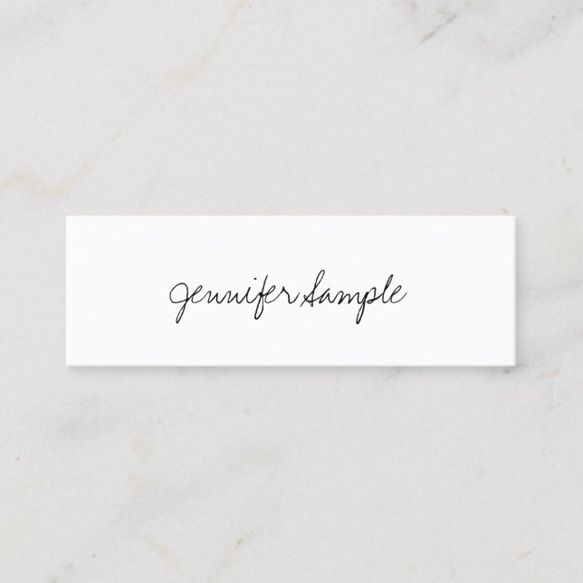 Elegant Hand Script Professional Simple Template Mini Business Card (Front)