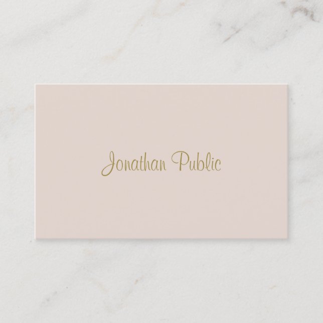 Elegant Hand Script Text Simple Modern Template Business Card (Front)