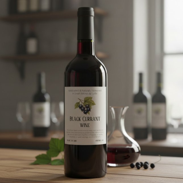 Elegant Handcrafted Black Currant  Wine Label (Creator Uploaded)