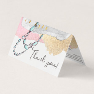 Elegant Handcrafted Jewellery & Beads Thank You Business Card