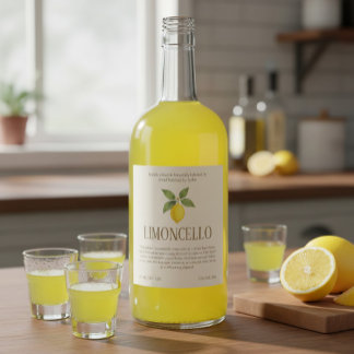 Elegant Handcrafted Limoncello Wine Label