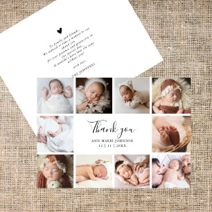 Elegant Handlettering Chic Photo Baby Shower Thank You Card