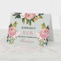 Elegant Handpainted Floral 100th Birthday Party