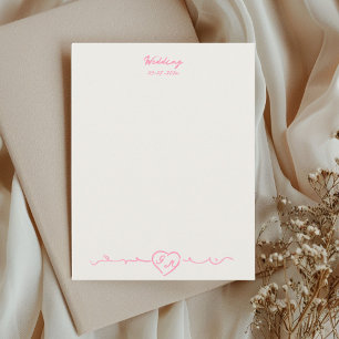 Elegant Handpainted Heart Wedding Note Card