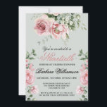 Elegant Handpainted Roses 90th Birthday Party  Invitation<br><div class="desc">Start this special 90th birthday celebration in a elegant style with this beautifully hand painted invitation with colourful yet gentle flowers -- leading with blush pink roses and eucalyptus greenery, yet adding interesting other touches of colour striking against an all white background.. All of the text can be personalised for...</div>