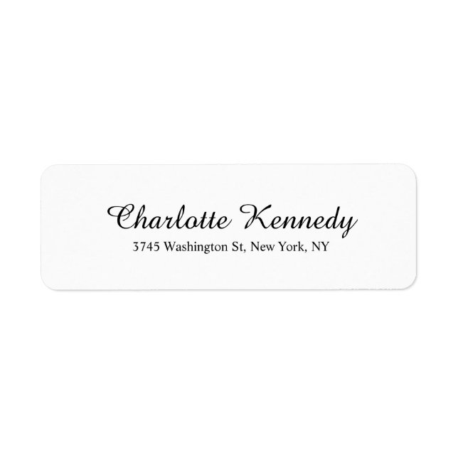 Elegant Handwrite Script Plain Black White Legible (Front)