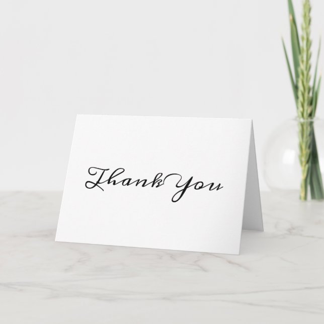 Elegant Handwriting Calligraphy Thank You Card (Front)