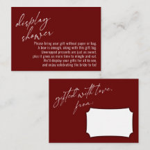 Elegant Handwriting Display Shower Burgundy
