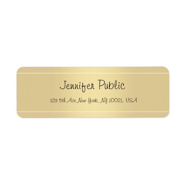 Elegant Handwriting Script Gold Template Modern (Front)