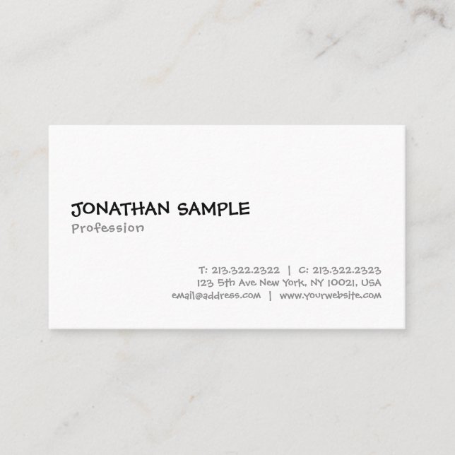 Elegant Handwriting Script Text Font Template Cool Business Card (Front)