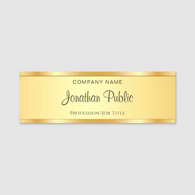 Elegant Handwriting Script Text Modern Template Name Tag (Front)