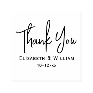 Elegant Handwriting Wedding Typography Thank You Self-inking Stamp