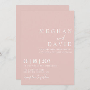 Elegant Handwritten Blush Green Wedding  Invitation