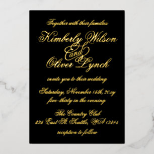 Elegant Handwritten Calligraphy Luxe Wedding Foil