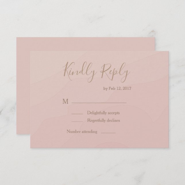 Elegant handwritten font blush watercolor RSVP Invitation (Front/Back)