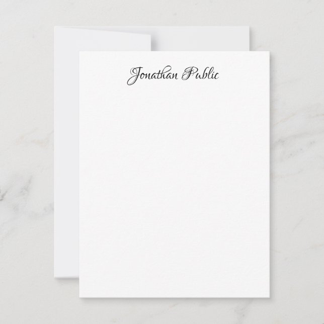 Elegant Handwritten Name Personalised Vertical Card (Front)