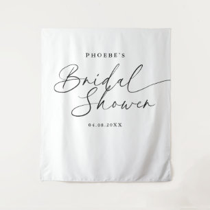 Elegant Handwritten Script Bridal Shower Backdrop Tapestry