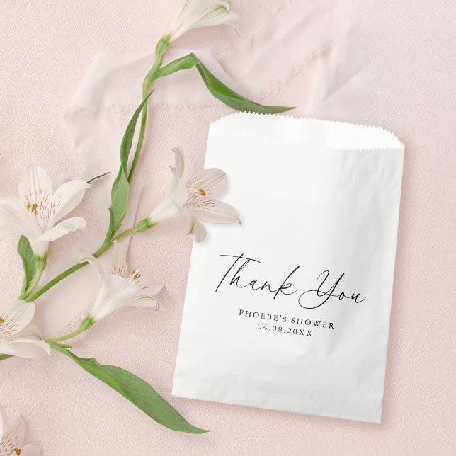 Elegant Handwritten Script Bridal Shower Favour Bags (Creator Uploaded)