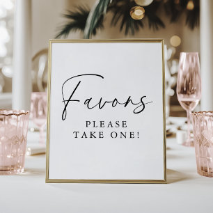 Elegant Handwritten Script Bridal Shower Favours Poster
