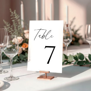 Elegant Handwritten Script Bridal Shower Flat Table Number