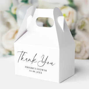 Elegant Handwritten Script Bridal Shower Gable Favour Box