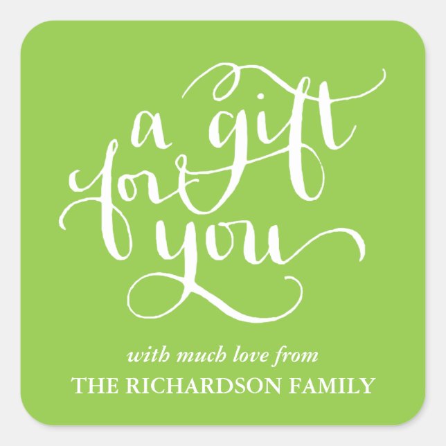 ELEGANT HANDWRITTEN SCRIPT GIFT TAG STICKERS (Front)