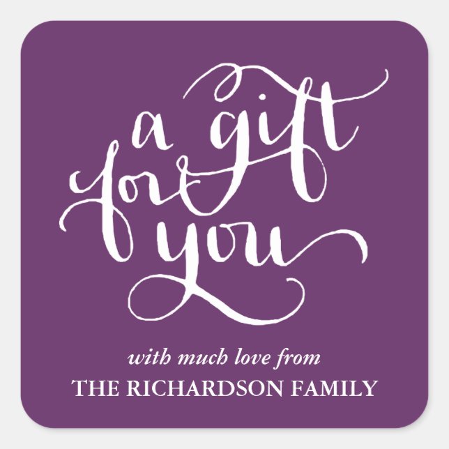 ELEGANT HANDWRITTEN SCRIPT GIFT TAG STICKERS (Front)