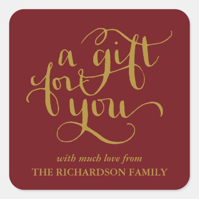 ELEGANT HANDWRITTEN SCRIPT GIFT TAG STICKERS (Front)