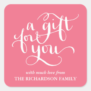 ELEGANT HANDWRITTEN SCRIPT GIFT TAG STICKERS