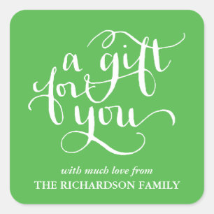 ELEGANT HANDWRITTEN SCRIPT GIFT TAG STICKERS