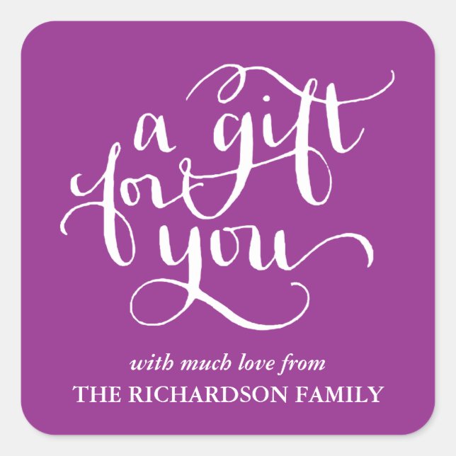 ELEGANT HANDWRITTEN SCRIPT GIFT TAG STICKERS (Front)